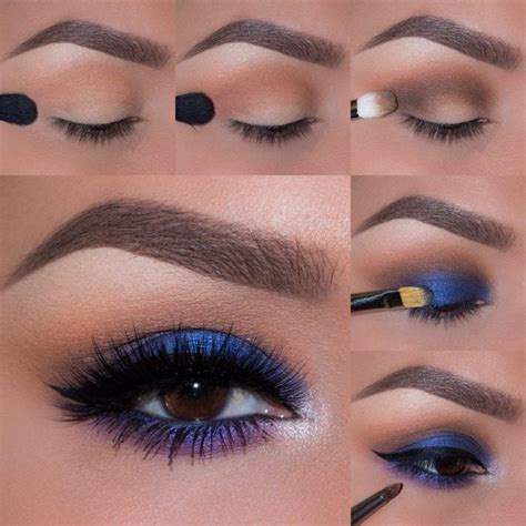 9 Looks De Maquillaje Con Sombra Azul Para Ojos Café