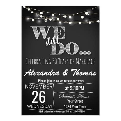 25th Wedding Anniversary We Still Do Anniversary Invitation