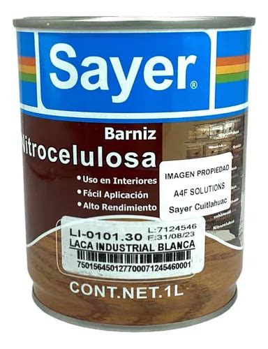 Pintura Para Madera Sayer Lack Varios Colores 1 Pza Blanca