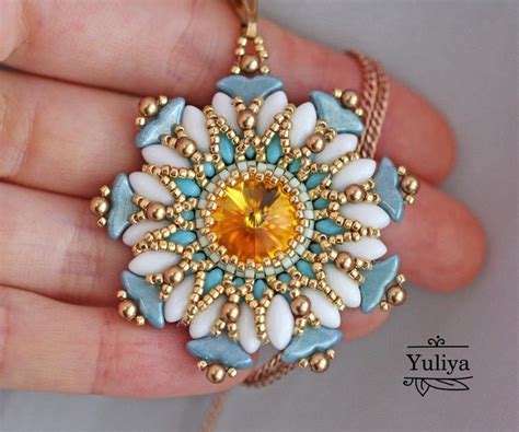 Beaded Pendant Tutorial Beading Tutorial And Pattern Irisduo Superduo Helios Par Puca Bead