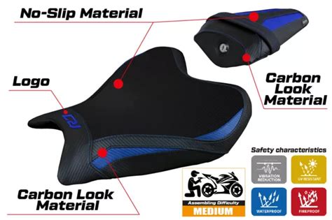 Yamaha Yzf R7 2021 2022 2023 Seat Cover Tappezzeria Blue Black £17224