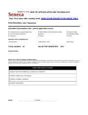 SIB470 MIDTERM EXAM SUMMER 2020 Docx SENECA COLLEGE OF APPLIED ARTS