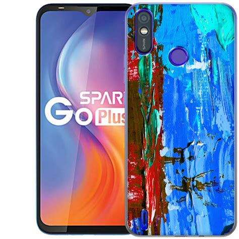 Fashionury Mix Abstract Soft Silicon Lightweight Slimfit Back Cover For Tecno Spark Go Plus