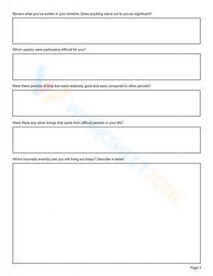 Trauma timeline worksheets