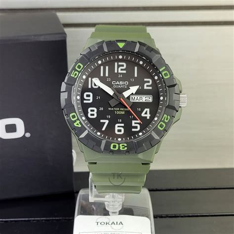 Tokaia Importados Rel Gio Casio Masculino Anal Gico Verde Mrw H Avdf