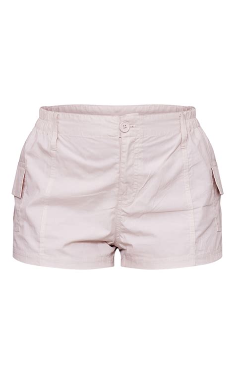 Cream Lightweight Low Rise Cargo Shorts Prettylittlething