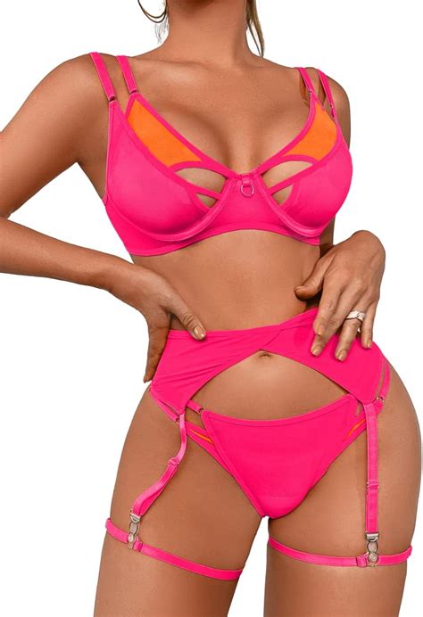 Amazon Kaei Shi Garter Lingerie For Women Contrast Color Strappy