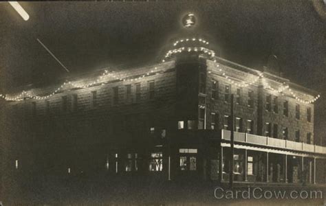 Graves Hotel - Midnight View Harlowton, MT Postcard