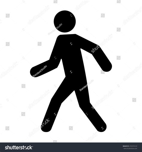 Man Walking Icon Black Isolated Vector Stock Vector (Royalty Free ...