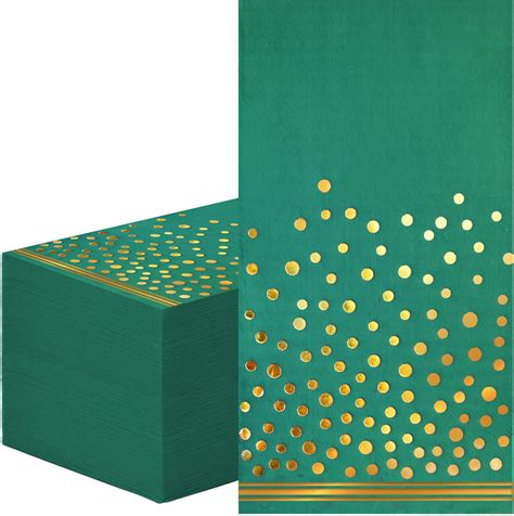 Amazon 100 Pcs Green Paper Napkins Gold Dot Party Napkins