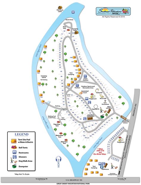 Greenbrier Campground In The Smoky Mountains Campground Map Rv