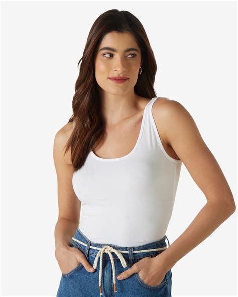 Riachuelo Regata Cropped Feminina Básica Malha Algodão Branco AK by