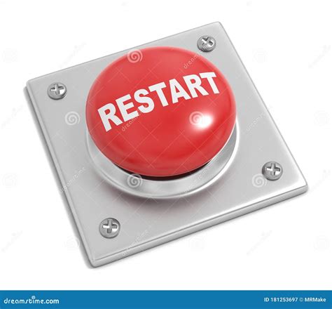 Restart Button on White stock illustration. Illustration of recommence ...