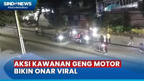 Aksi Kawanan Geng Motor Bikin Onar Bawa Sajam Di Kota Medan Viral