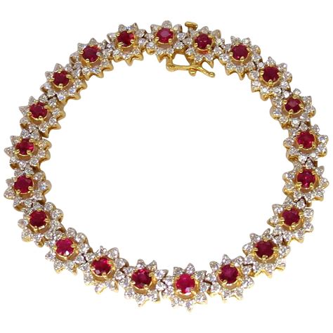 960 Carat Natural Bright Vivid Red Ruby Diamonds Clusters Tennis