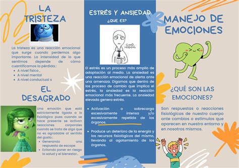 Manejo de emociones triptico LA TRISTEZA QUÉ SON LAS EMOCIONES