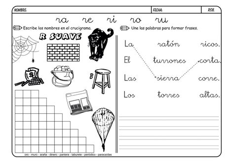 Fichas Infantil Lectoescritura Letra R Escuela En La Nube