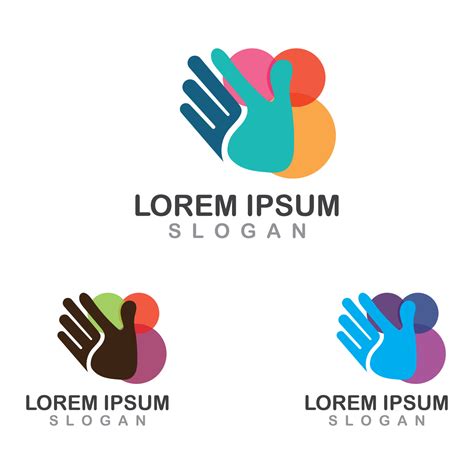 Hand logo simple vector design template, colorful hand vector 5191342 ...