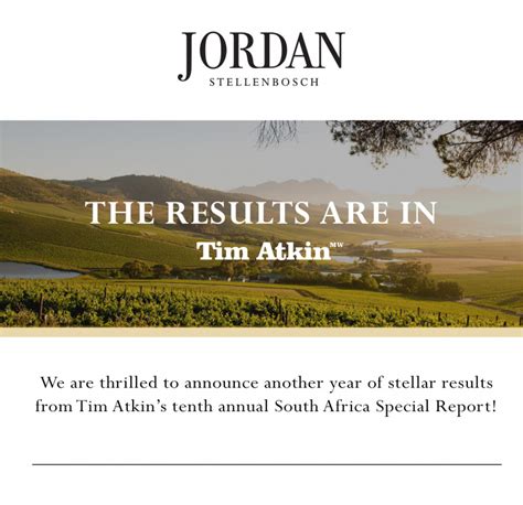 Jordan Wine Estate Tim Atkin South Africa Special Report News Abs