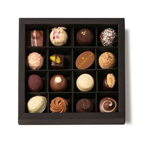 Geschenk Set 16 Pralinen in der BLACK BOX machen glücklich Kulinarische