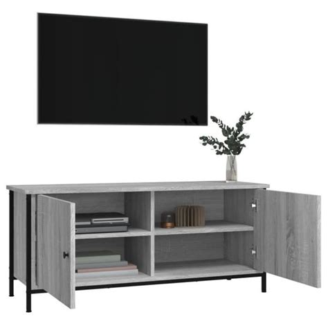 Meuble Tv Avec Portes Sonoma Gris X X Cm Bois D Ing Nierie