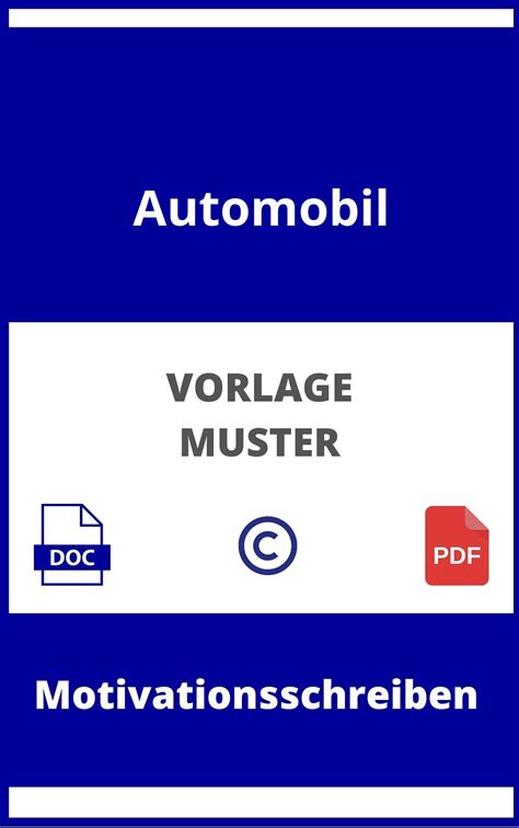 Motivationsschreiben Automobil Muster Vorlage