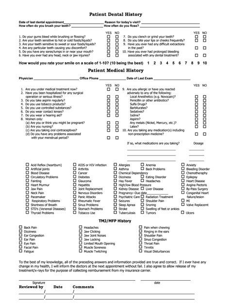 Fillable Online Patient Dental History ProSites Inc Fax Email Print