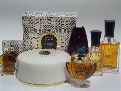 Vintage Shalimar fragrance lot, perfume bottles, dusting powder etc.