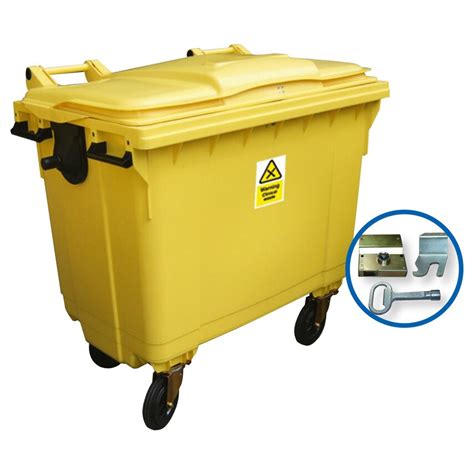 FL 143 770 CW Fosse Liquitrol Clinical Waste 4 WheelED Bin Yellow 770 Litre