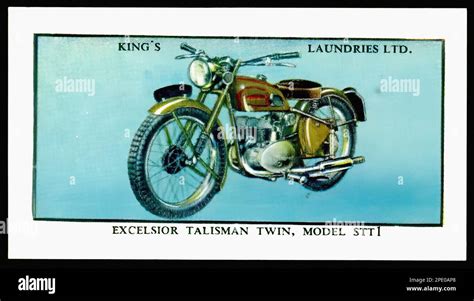 Excelsior Talisman Motorcycle 1953 Vintage British Tradecard Stock