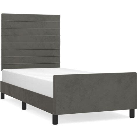 Cadre de lit sans matelas gris foncé 80x200 cm velours