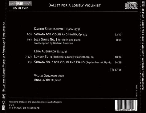 Vadim Gluzman Angela Yoffe Ballet For A Lonely Violinist Music For