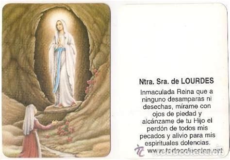 51310 Estampa Religiosa Nuestra SeÑora De Lourdes Con Oracion Preciosa Imagen Postales