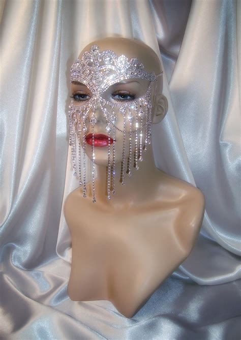 Rhinestone Masquerade Mask Crown Mask Bridal Mask Mardi Gras Mask