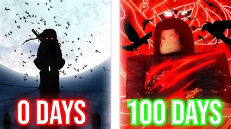 I Spent Days As Itachi Uchiha In Shindo Life Roblox Youtube