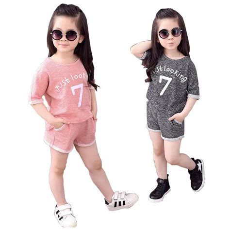 New Baby Girl Clothes Set Girls Sports Clothing Set Summer Kids Clothes