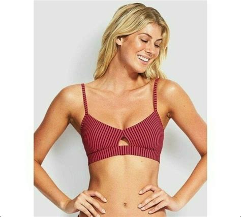 Seafolly Australia Women Size Us Inka Rib D Cup Bralette Bikini Top