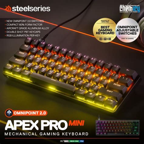 Steelseries Apex Pro Mini 60 Omnipoint RGB Mechanical Gaming Keyboard