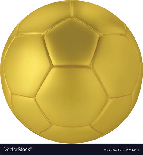 Gold Soccer Ball On White Background Golden Vector Image