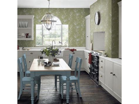 LAURA ASHLEY WALLPAPER Pussy Willow 121074 Moss Green