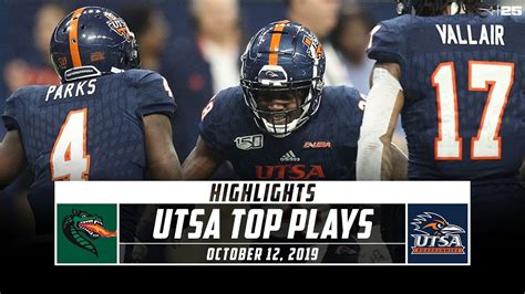 Utsa Football Top Plays Vs Uab 2019 Stadium Youtube