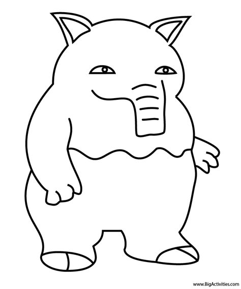 Drowzee - Coloring Page (Pokemon)