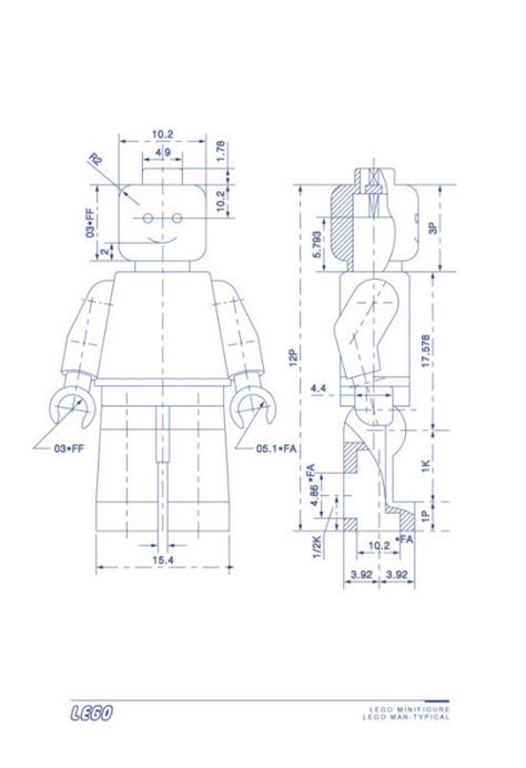 Lego Minifigures — Lego Minifiguren Technical Drawing Of Lego