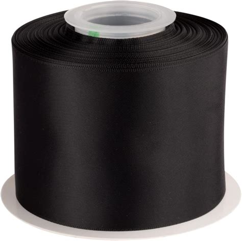 Amazon 3 Inch Double Faced Satin Ribbon Black Solid Polyester