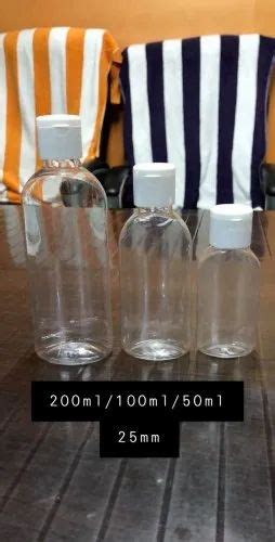 Flip Top Cap Transparent Plastic Hair Oil Bottle Use For Storage Oils