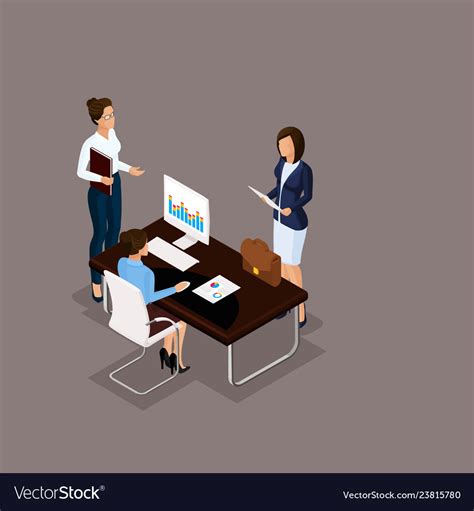 Isometric Set Business Conception Royalty Free Vector Image