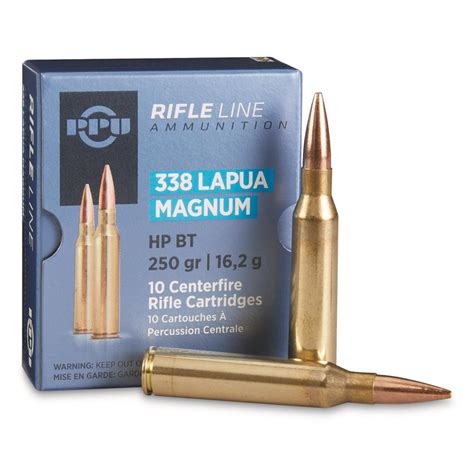 Ppu 338 Lapua Magnum Hpbt 250 Grain 10 Rounds 222408 338 Lapua