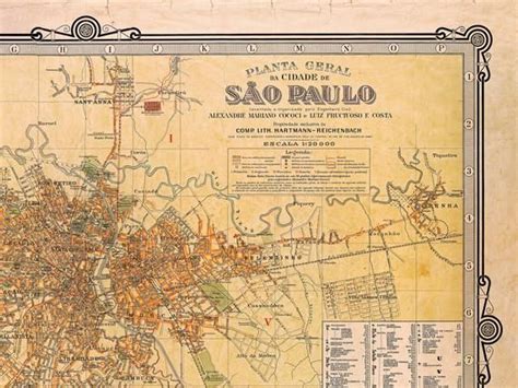 Vintage Sao Paulo Map Old Sao Paulo Print Sao Paulo Print Brazil