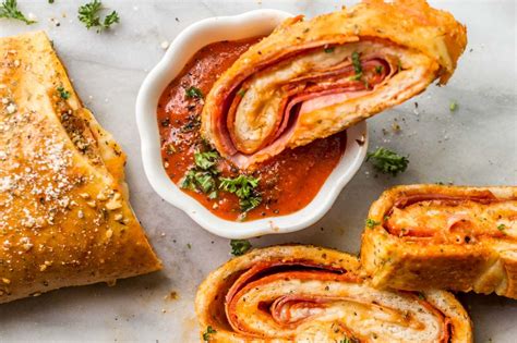 An Easy Stromboli Pizza Recipe Homemade Dough Loaded With Meats Sauce And Cheese Rolled Up