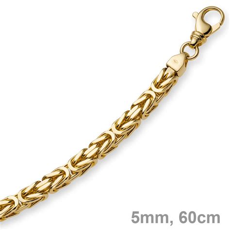 5mm Kette Halskette Königskette aus 585 Gold Gelbgold 60cm Herren